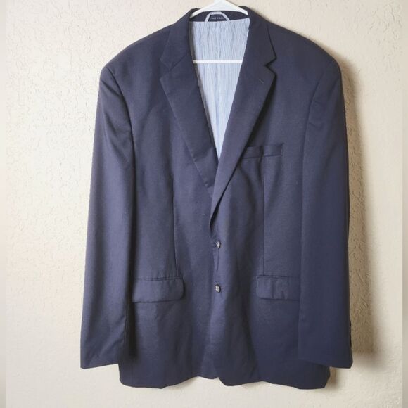 Ralph Lauren Wool Blazer Sportcoat Mens Navy Blue Size 48L - Picture 1 of 6